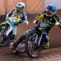 Chris Harris and Leon Flint in action at Shielfield last season - this year the pair will ride as team-mates with the Bandits.