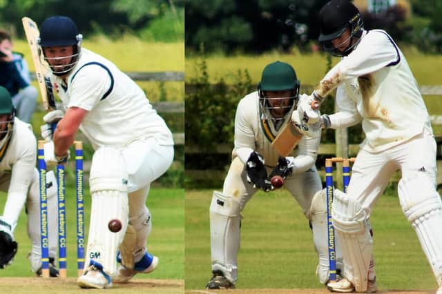 Paul Straker and Thorsten Robinson batting for Alnmouth 1sts against Morpeth.