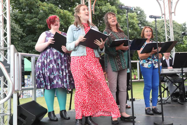 The Beaconsfield Operatic Society performing at Blyth's Proms in the Park.