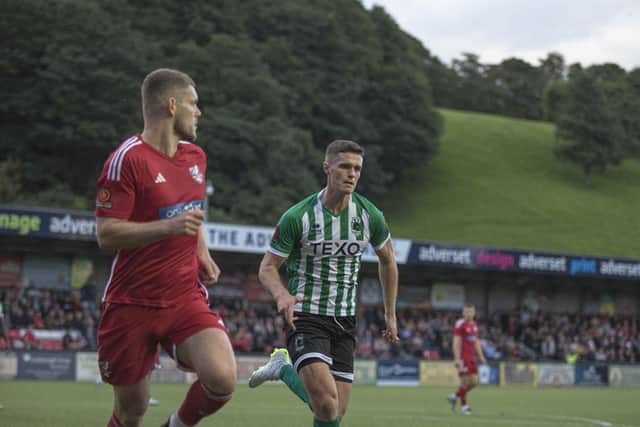 New loan signing Elliot Forbes made his debut in Spartans' defeat at Scarborough. Picture: Paul Scott/Blyth Spartans