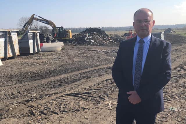 Blyth Valley MP Ian Levy at the Newsham station site.