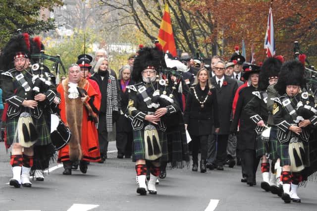 The head of the parade in Morpeth. Picture by Anne Hopper.