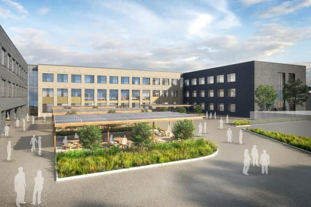 An artist impression of how the new Whitley Bay High School would look.