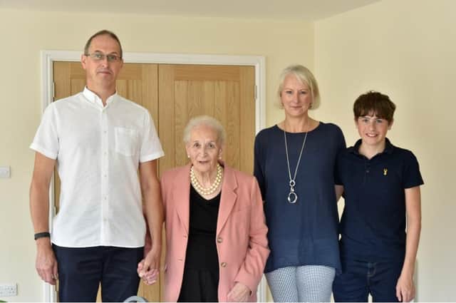 Three generations of Turnbulls: Eileen, flanked by son Paul and his wife Lisa, and their son Isaac. Picture by Annie Watt.