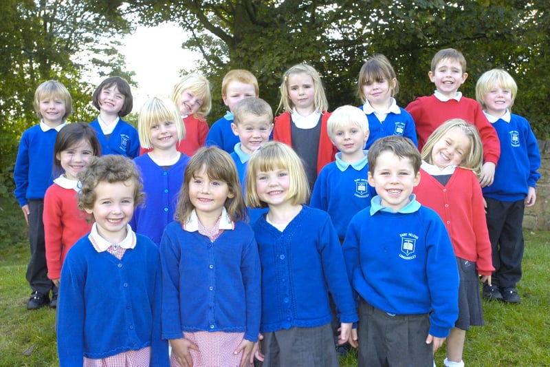 New starters at Longhorsley St Helen's CoE Aided First School in September 2007.