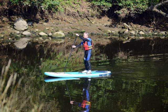 Paddle boarding on the River Coquet, Warkworth.