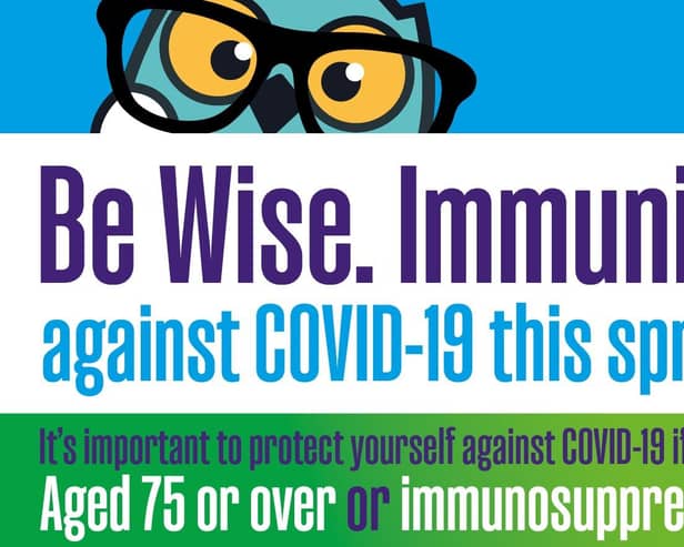 A graphic for the Covid-19 spring vaccination booster programme.