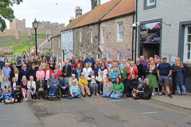 Bamburgh residents gather for a jubilee photo.