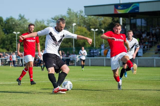 Action from Ashington's 6-4 home defeat at the hands of Billingham. Picture by Ian Brodie.