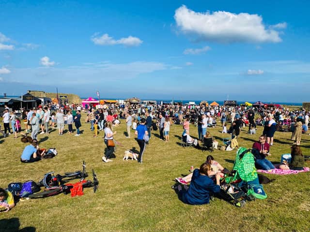 Tynemouth Food Festival attendees enjoy the sun.