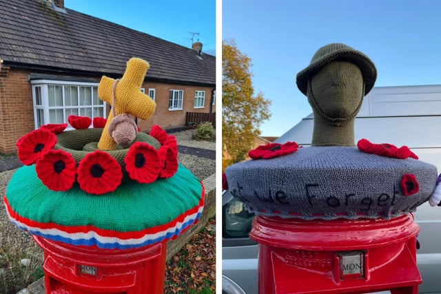Anonymous postbox knitters in Morpeth.