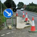 A traffic island introduced close to new housing the development at Blossom Park in Pegswood, Northumberland which is set to be removed. Photo: Craig Connor/NCJ Media.