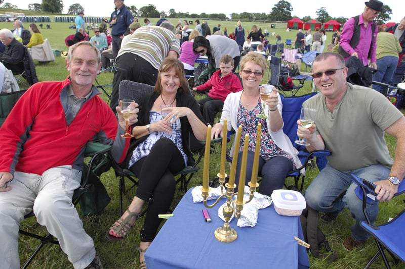 John and Linda Watmore with Paul and Iris Bradley soaking up the atmosphere at the Jools Holland  2010 concert in the pastures of Alnwick Castle.