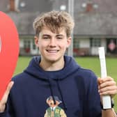 Charlie Wood celebrates his GCSE results. Picture: Crest Photography