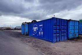 Fishing gear at the end of its life can be disposed of in this blue container to ensure it does not end up in the sea or in landfill.