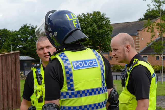 Northumbria Police officers during Operation Impact in Ashington. (Photo by Shane Hopkins)