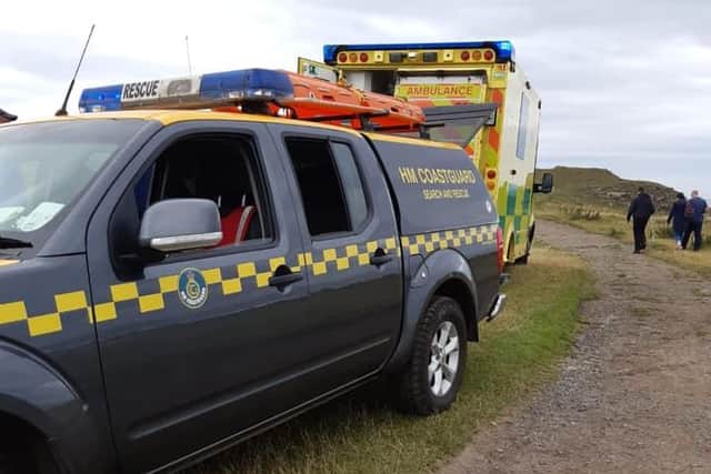 Crews helped an injured couple at Dunstanburgh Castle. Photo: Howick Coastguard
