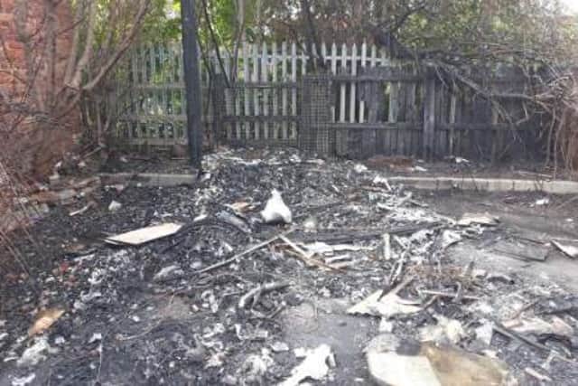 Some of the damage caused in a fire believed to have been started by a teenager.