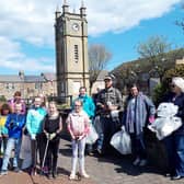 Litter picking in Amble last year.