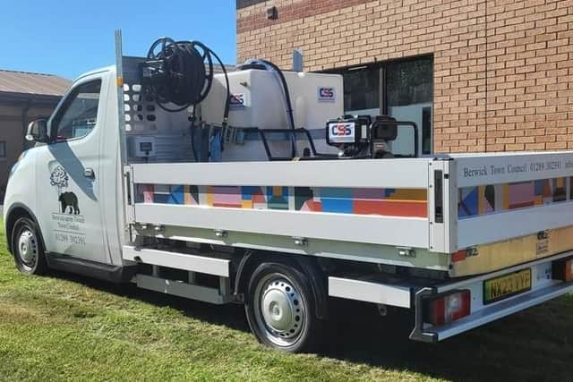 The equipment has been installed on the back of Berwick-upon-Tweed Town Council’s flatbed van.