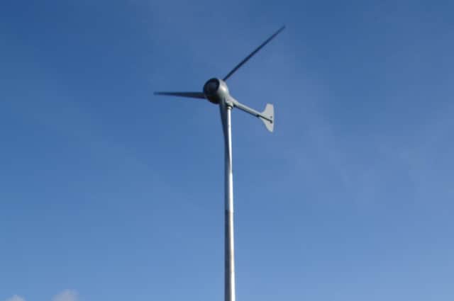 An example of the type of wind turbine planned for the location near Longframlington (top section).