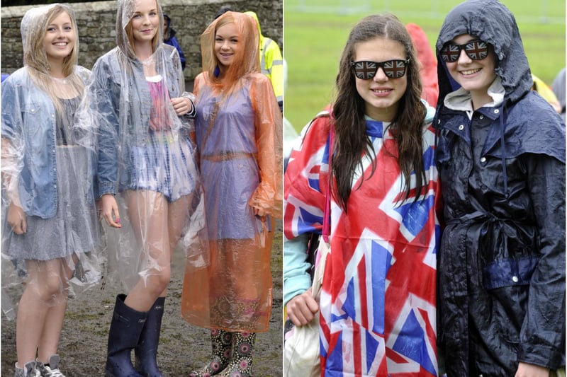 Dressed to keep dry to see popstar Jessie J perform in the Pastures beneath Alnwick Castle on Saturday, August 25, 2012.