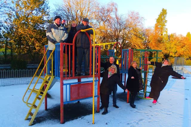 Parish councillors celebrate funding for the park in 2022. (Photo by Choppington Parish Council)