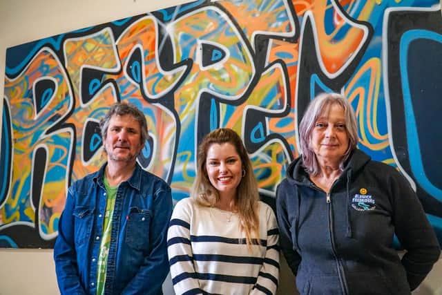 Ian McRae and Sue Patience from Gallery Youth with Commissioner Kim McGuinness