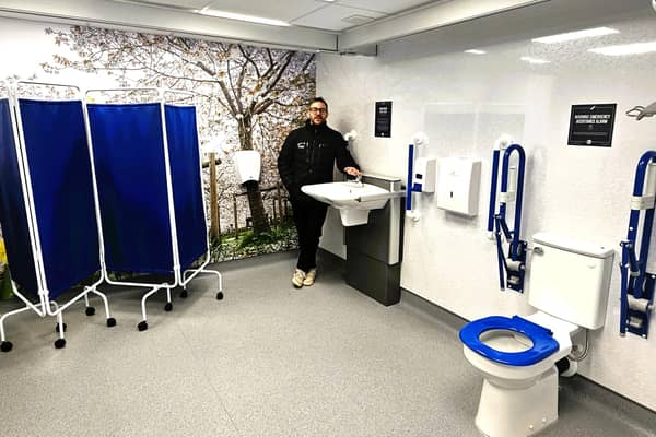 Ian McAllister at the new Changing Places facility at The Alnwick Garden.