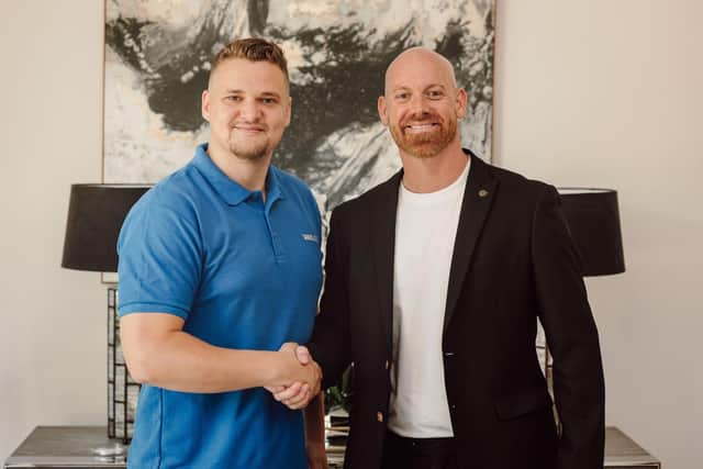 Ross Orrock (right) with property tycoon and YouTuber Samuel Leeds. (Photo by Orrock Property)