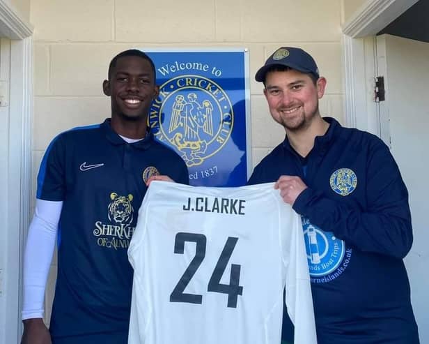 Alnwick's new signing Jaden Clarke, left. Picture: Alnwick CC