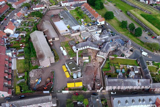 Drone footage of the Berwick Infirmary site, and work being carried out.