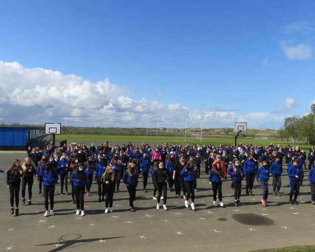 Seaton Sluice Middle School pupils and staff step up to the Jerusalema Dance Challenge.
