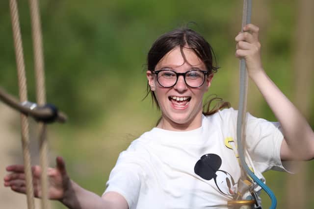 A student at Bede Acdemy in Blyth takes part in a climbing activity at Kingswood.