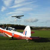 People could see the Chipmunk at close quarters and enjoy the Auster in flight. Picture by Anne Hopper.