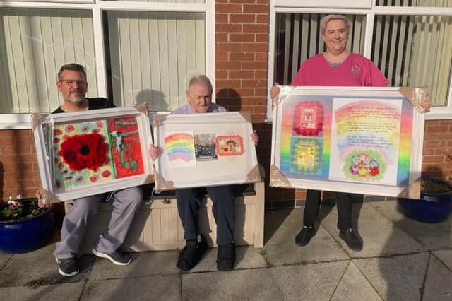 Art work done by residents of Castleview Care Home in Alnwick.