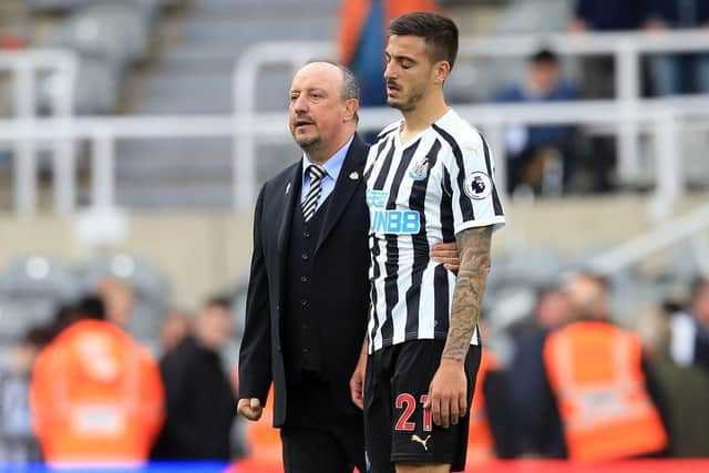 Joselu was signed by Rafa Benitez (Photo credit should read LINDSEY PARNABY/AFP via Getty Images)