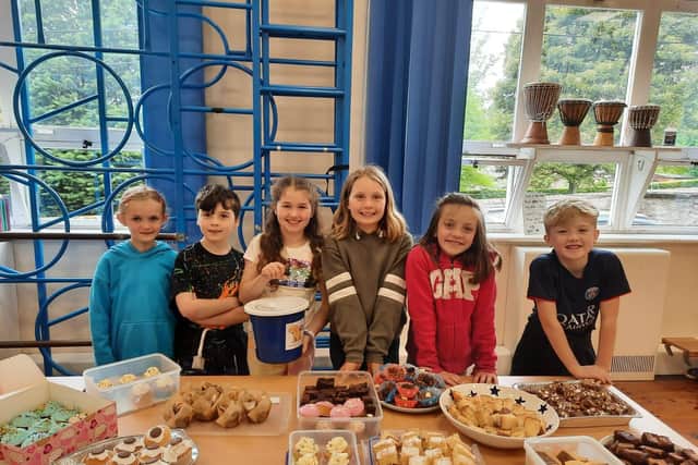 Pupils at Ford Hugh Joicey C of E First School who raised more than £470 for the charity.