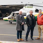 Jonathan Kelsey, Philip Gray and David Stockton at Great North Air Ambulance HQ