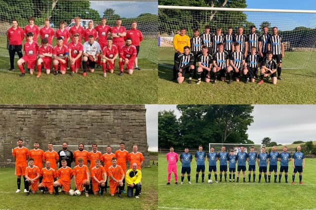 Some of the local sides who have been taking part in this year’s Charities Cup - Wooler, North Sunderland U23s, Angel Alkies and Simpson’s Malt.
