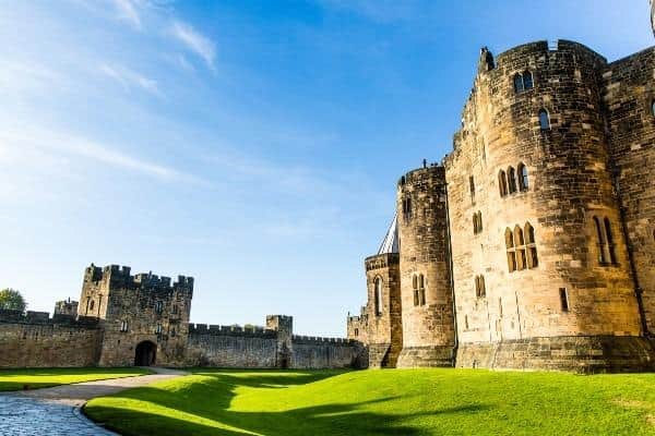 The Outer Bailey at Alnwick Castle.