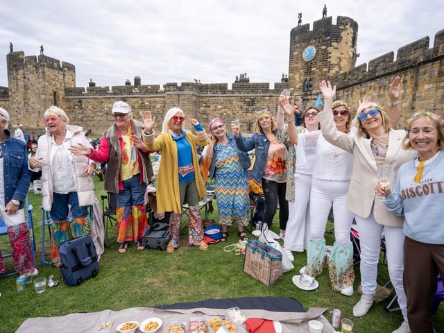 Abba fans loving Mamma Mia at Alnwick Castle.