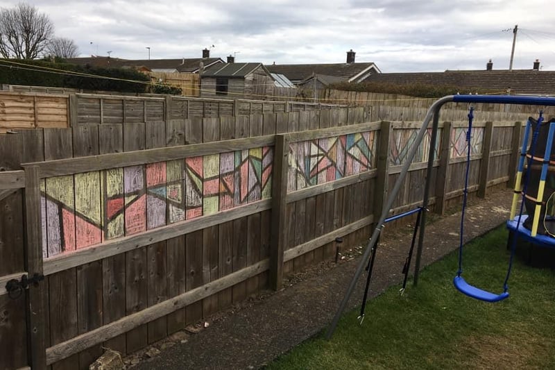 Suzanne Wood and her daughter Faith from Seahouses decorated their fence.