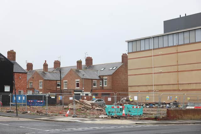 The former site of 42nd Street in Whitley Bay following its demolition. (Photo by LDRS)