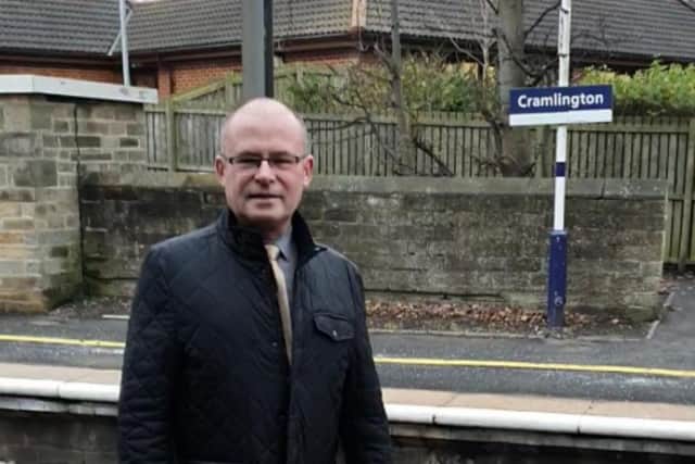 Ian Levy, Blyth Valley MP, at Cramlington Station.