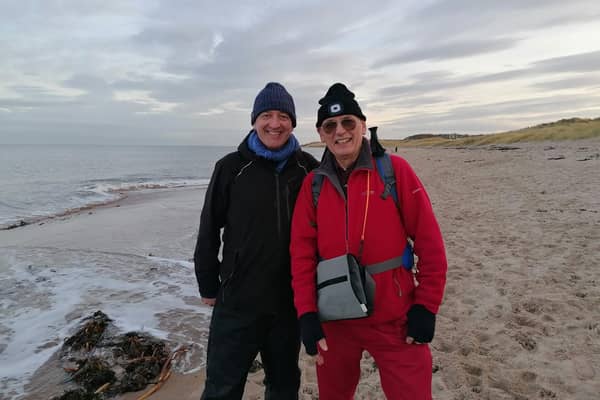 Clive Carroll, left, with local resident Brian Arthur at Druridge Bay.