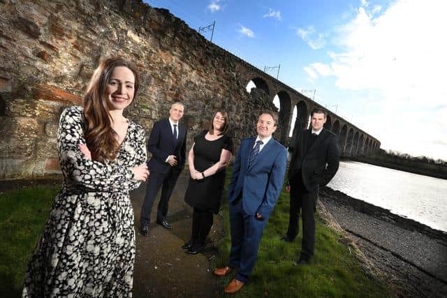 The North of Tyne Rural Business Growth Team. From left, Katy McIntosh, delivery manager; Jonpaul Heron, rural enterprise specialist; Catherine Hancock, support officer; Chris Dawson, rural enterprise specialist; and Chris Walker, rural enterprise specialist. (Photo taken before lockdown)
