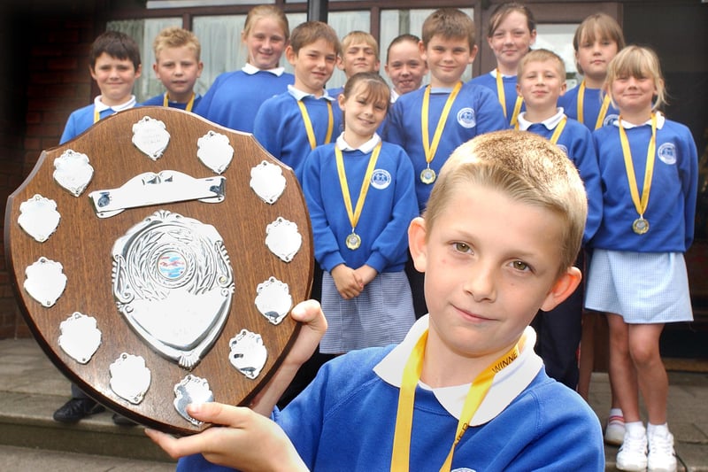 Pupils from Blyth’s Horton Grange First School who achieved sporting success in a swimming gala.