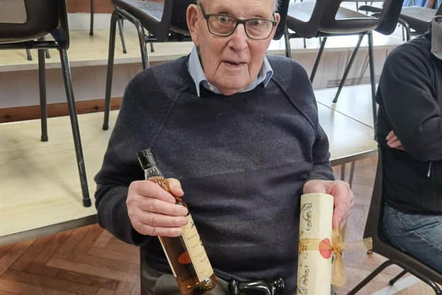 Anthony Murray was presented with a Freedom scroll and a bottle of whisky.