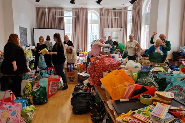 Various items were donated at Morpeth Town Hall.